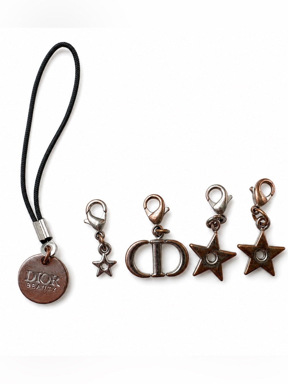 Dior Beauty Charm Lot of 5 - Logo Star Charms Tarnished